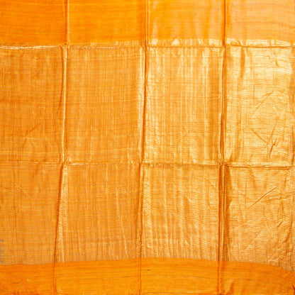 Mustard Tussar Silk Saree Handwoven PT 2076 - Tussar Silk - Panjavarnam PT 2076