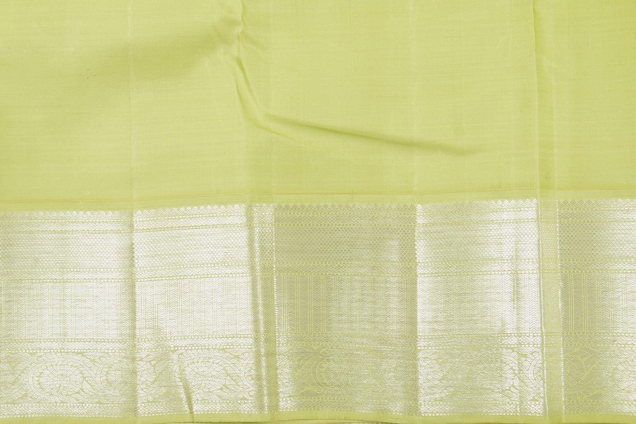 Navy Blue And Green Kanchipuram Silk Saree With Medium Border Handwoven Pure Silk For Wedding Wear PV NYC 997 - Silk Sari - Panjavarnam