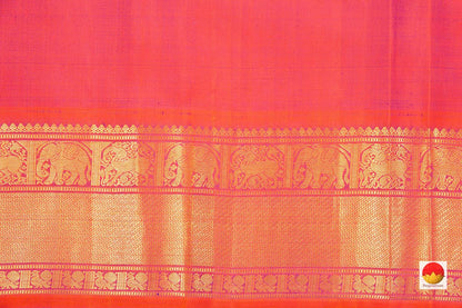 Navy Blue And Pink Kanchipuram Silk Saree With Medium Border Handwoven Pure Silk For Wedding Wear PV J 219 A - Silk Sari - Panjavarnam