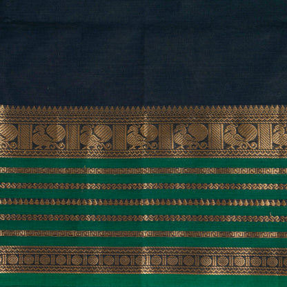 Navy Blue Kanchi Cotton Saree PV MM KC 107 - Cotton Saree - Panjavarnam PV MM KC 107