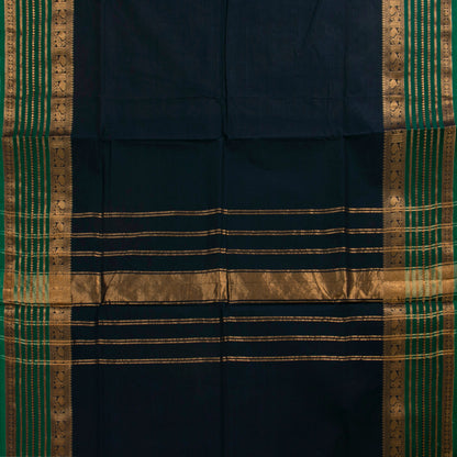 Navy Blue Kanchi Cotton Saree PV MM KC 107 - Cotton Saree - Panjavarnam PV MM KC 107
