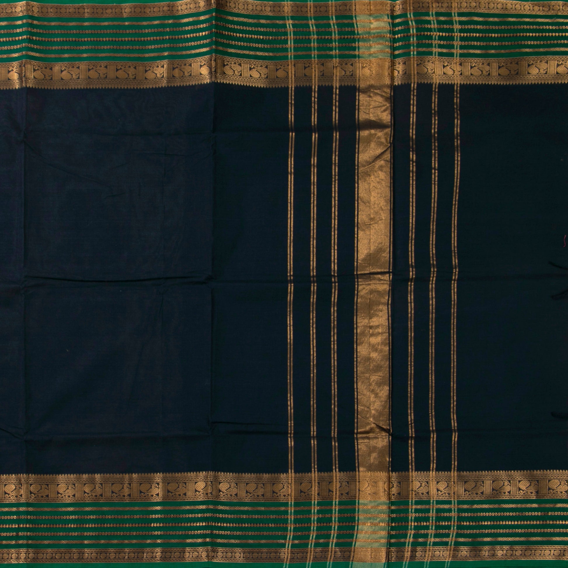 Navy Blue Kanchi Cotton Saree PV MM KC 107 - Cotton Saree - Panjavarnam PV MM KC 107