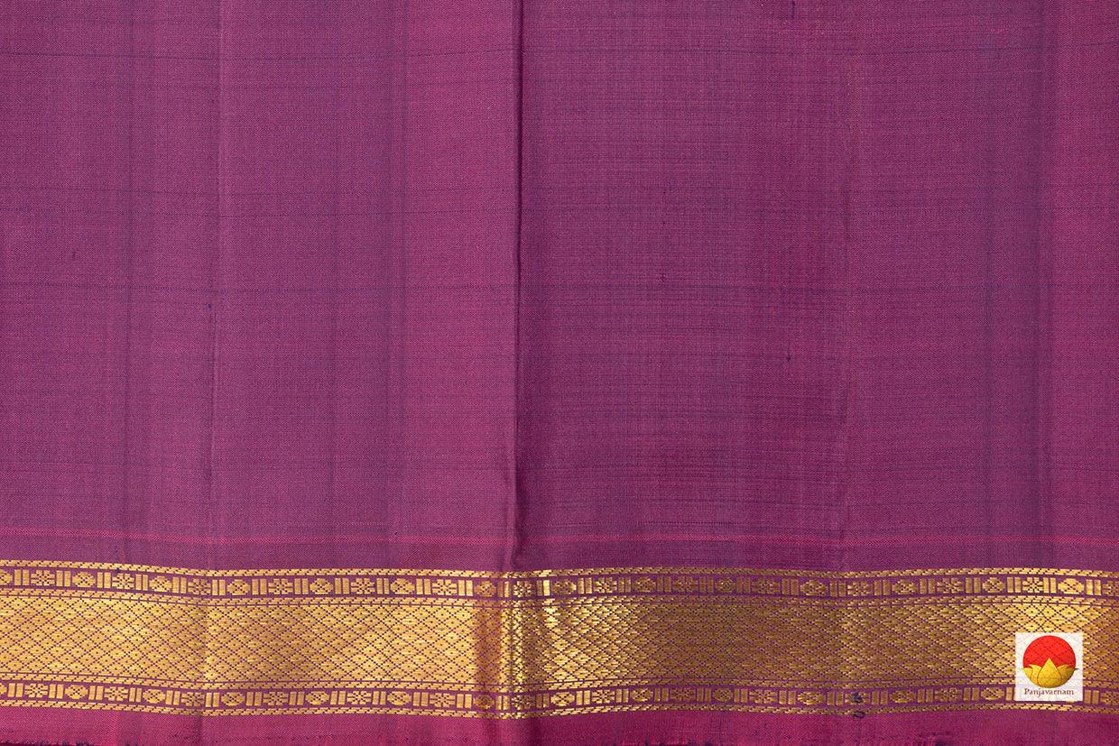 Navy Blue With Pink Checks Kanchipuram Silk Saree Handwoven Pure Silk Pure Zari For festive Ocassion PV NYC 868 - Silk Sari - Panjavarnam