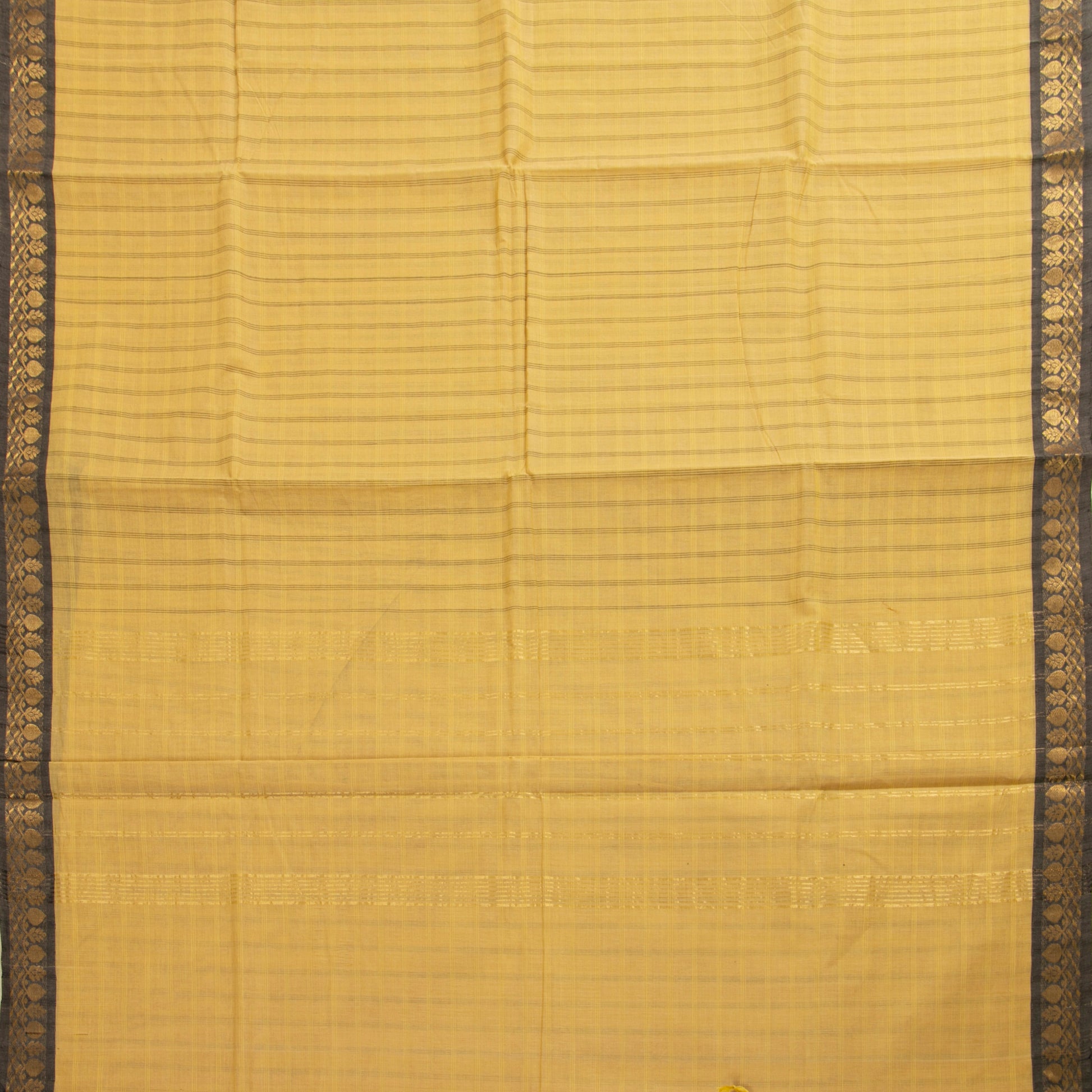Off White And Black Kanchi Cotton Saree PV MM KC 143 - Cotton Saree - Panjavarnam PV MM KC 143
