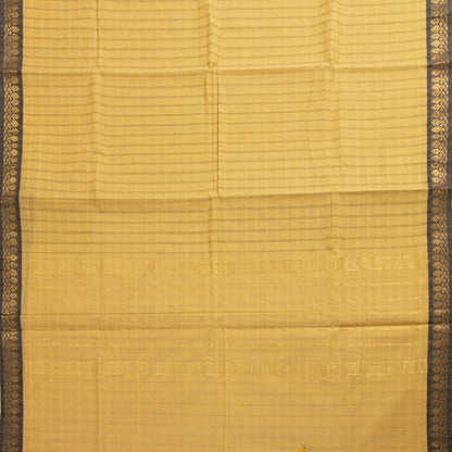 Off White And Black Kanchi Cotton Saree PV MM KC 143 - Cotton Saree - Panjavarnam PV MM KC 143