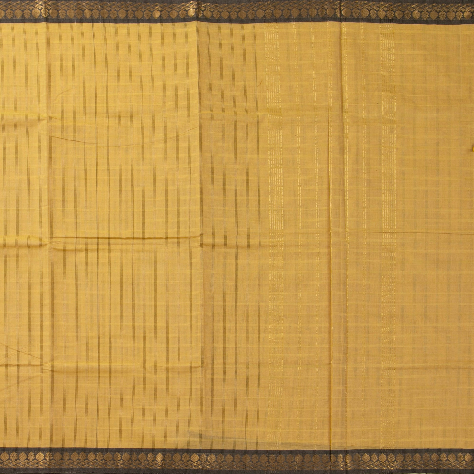 Off White And Black Kanchi Cotton Saree PV MM KC 143 - Cotton Saree - Panjavarnam PV MM KC 143