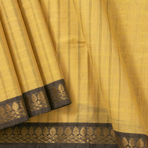 Off White And Black Kanchi Cotton Saree PV MM KC 143 - Cotton Saree - Panjavarnam PV MM KC 143