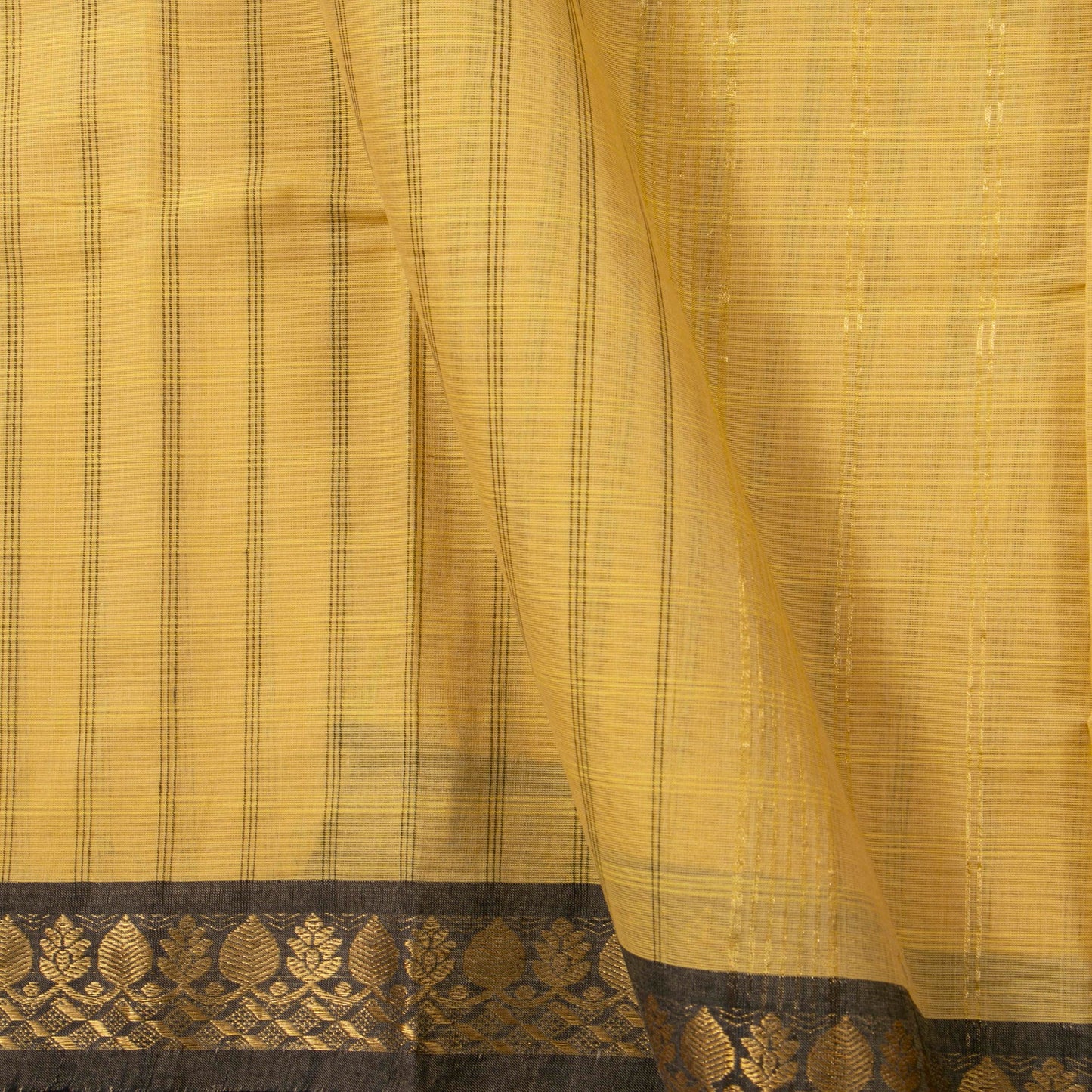 Off White And Black Kanchi Cotton Saree PV MM KC 143 - Cotton Saree - Panjavarnam PV MM KC 143