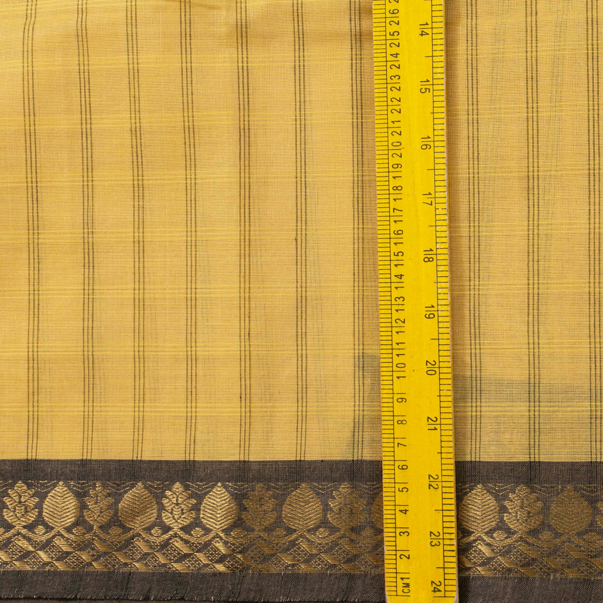 Off White And Black Kanchi Cotton Saree PV MM KC 143 - Cotton Saree - Panjavarnam PV MM KC 143
