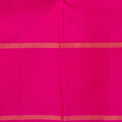 Off White And Pink Kanchipuram Silk Saree With Medium Border Handwoven Pure Silk For Wedding Wear PV NYC 1220 - Silk Sari - Panjavarnam PV NYC 1220