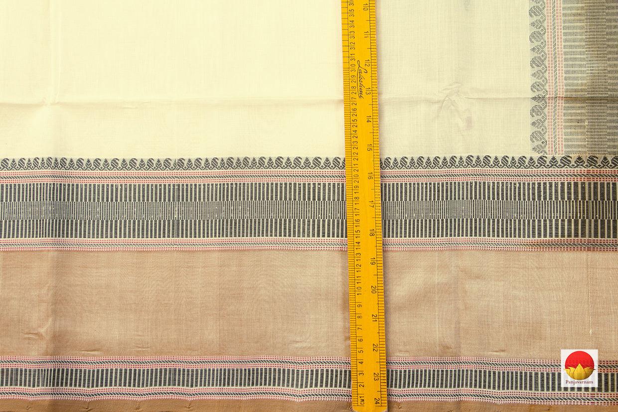 Off White Kanchi Silk Cotton Saree With Silk Thread PV KSC 1218 - Silk Cotton - Panjavarnam
