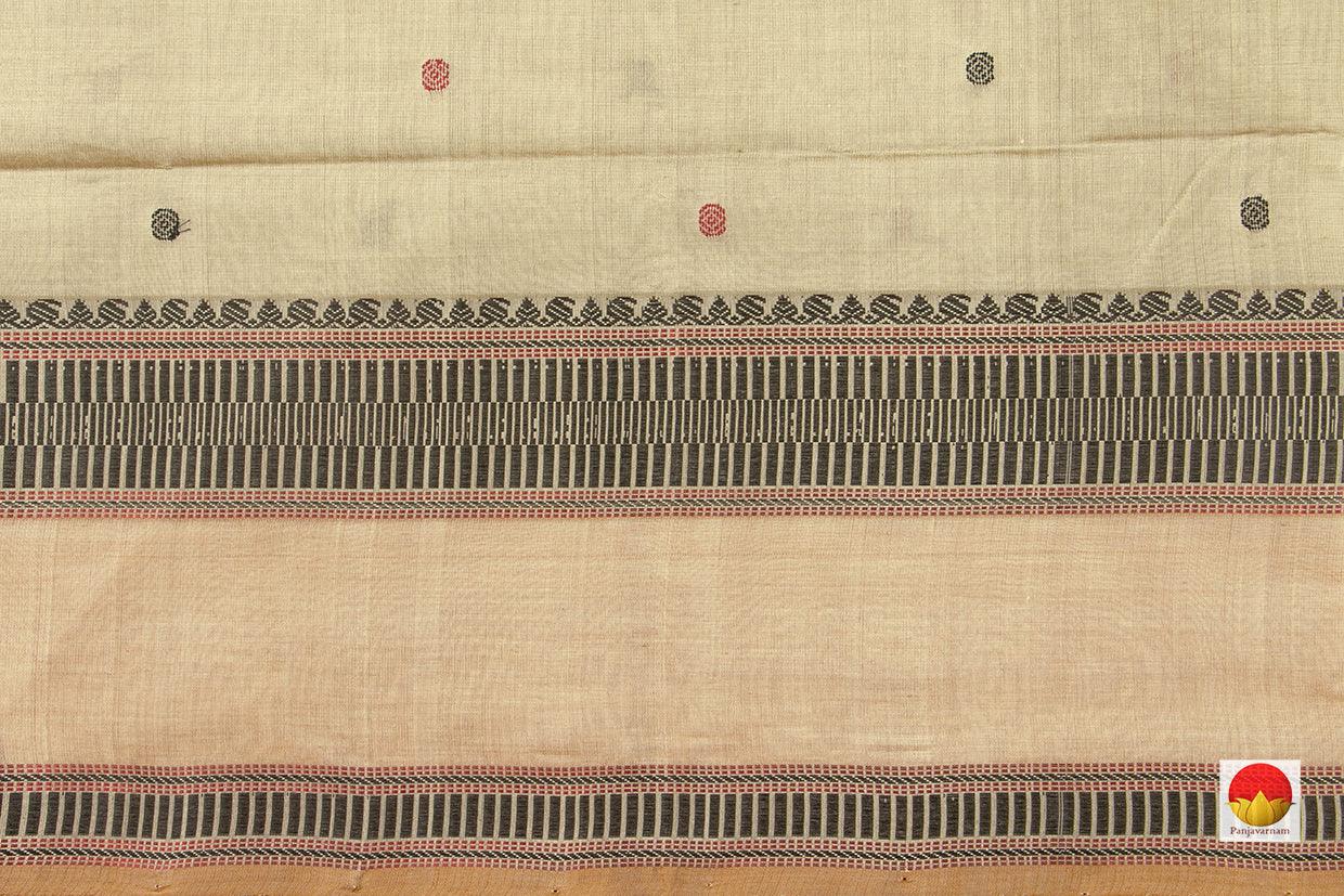Off White Kanchi Silk Cotton Saree With Silk Thread PV KSC 1218 - Silk Cotton - Panjavarnam