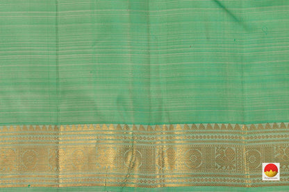 Off White Kanchipuram Silk Saree Handwoven Pure Silk Pure Zari For Office Wear PV NYC 713 - Silk Sari - Panjavarnam