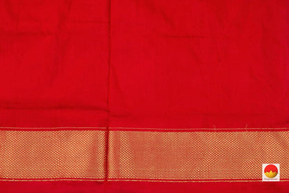 Off White Pochampally Silk Saree With Red Zari Border Ikat Handwoven Pure Silk For Festive Wear PIK 348 - Pochampally Silk - Panjavarnam