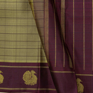 Olive Green And Maroon Kanchipuram Silk Saree For Festive Wear PV VN 102 - Silk Sari - Panjavarnam PV VN 102