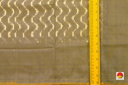 Olive Green Pochampally Silk Saree Ikkat Handwoven Pure Silk For Office Wear PIK 315 - Pochampally Silk - Panjavarnam