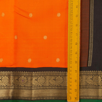 Orange And Black Kanchipuram Silk Saree For Wedding Wear PV NYC 1363 - Silk Sari - Panjavarnam PV NYC 1363