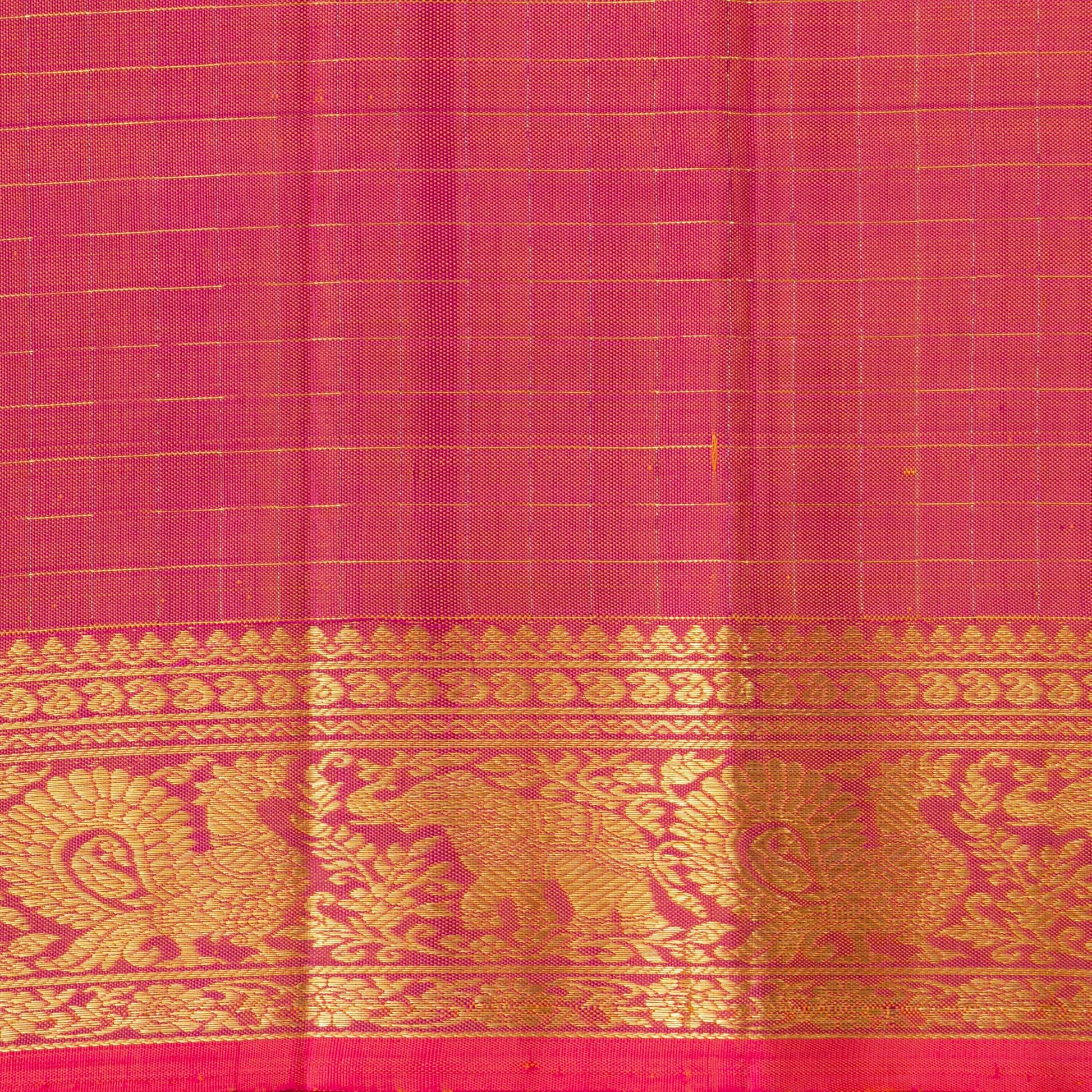 Orange And Pink Kanchipuram Silk Saree For Wedding Wear PV NYC 1334 - Silk Sari - Panjavarnam PV NYC 1334