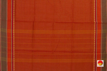 Orange Chettinad Cotton Saree For Casual Wear PV SK CC 129 - Cotton Saree - Panjavarnam