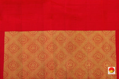 Orange Kanchipuram Silk Saree Handwoven Pure Silk Pure Zari For Wedding Wear PV NYC 817 - Silk Sari - Panjavarnam PV NYC 817