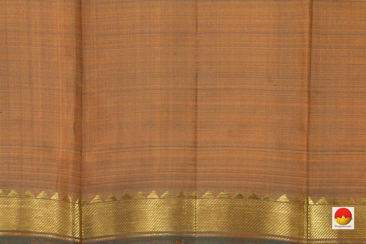 Orange Kanchipuram Silk Saree With Small Border Handwoven Pure Silk Pure Zari For Festive Wear PV NYC 714 - Silk Sari - Panjavarnam