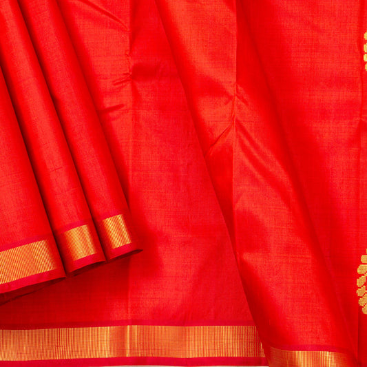 Orange Thirubuvanam Silk Saree For Festive Wear PV ABI 2104 - Thirubuvanam Silks - Panjavarnam PV ABI 2104