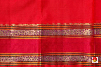 Parrot Green And Red Kanchipuram Silk Saree Handwoven Pure Silk Pure Zari PV NYC 935 - Silk Sari - Panjavarnam