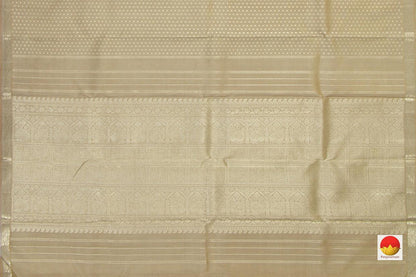 Pastel Beige Kanchipuram Silk Saree Handwoven Pure Silk Pure Zari For Party Wear PV NYC 680 - Silk Sari - Panjavarnam PV NYC 680