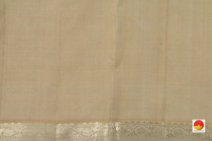 Pastel Beige Kanchipuram Silk Saree Handwoven Pure Silk Pure Zari For Party Wear PV NYC 680 - Silk Sari - Panjavarnam PV NYC 680