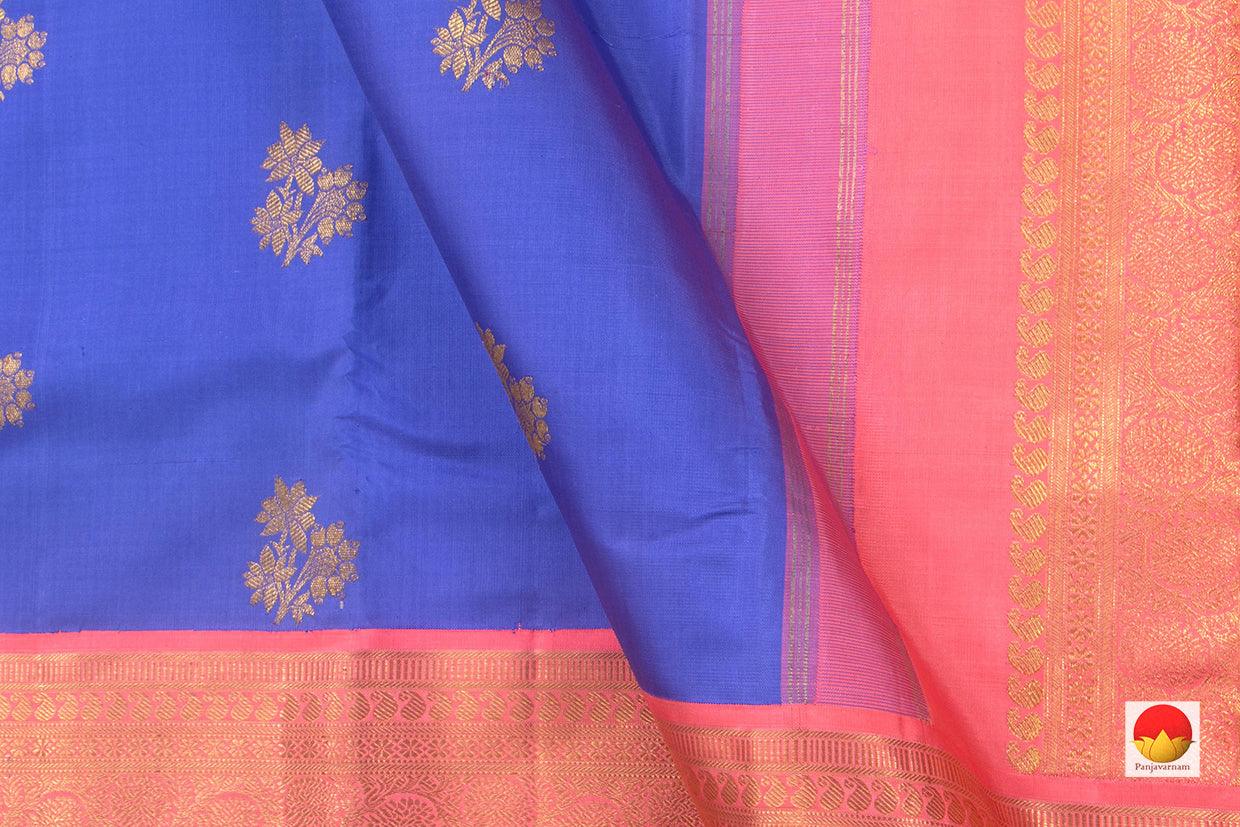 Pastel Blue And Pink Kanchipuram Silk Saree Handwoven Pure Silk Pure Zari For Wedding Wear PV NYC 774 - Silk Sari - Panjavarnam PV NYC 774