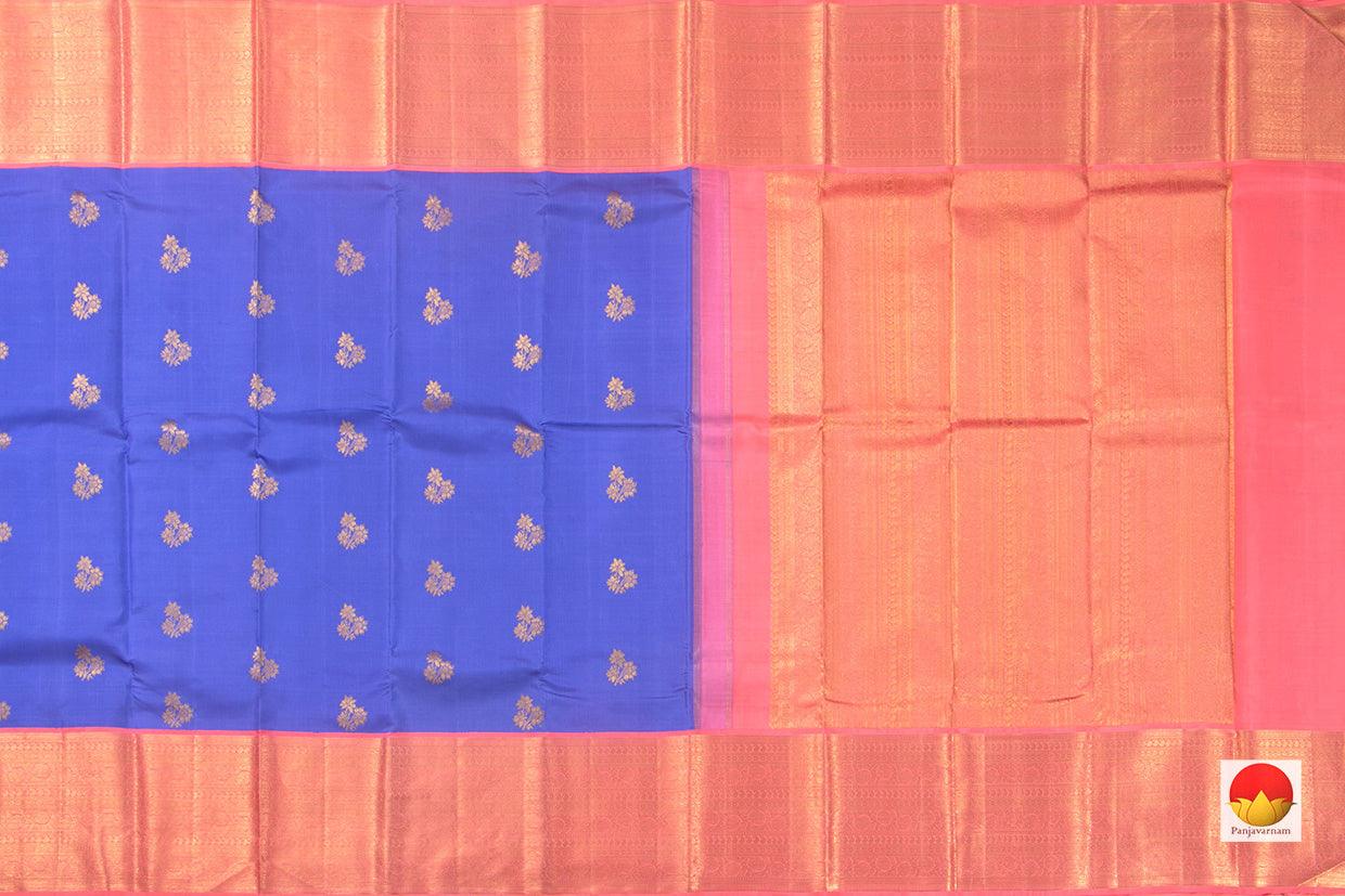 Pastel Blue And Pink Kanchipuram Silk Saree Handwoven Pure Silk Pure Zari For Wedding Wear PV NYC 774 - Silk Sari - Panjavarnam PV NYC 774