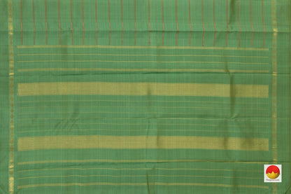 Pastel Green Kanchipuram Silk Saree With Veldhari Stripes Handwoven Pure Silk Pure Zari For Festive Wear PV NYC 675 - Silk Sari - Panjavarnam