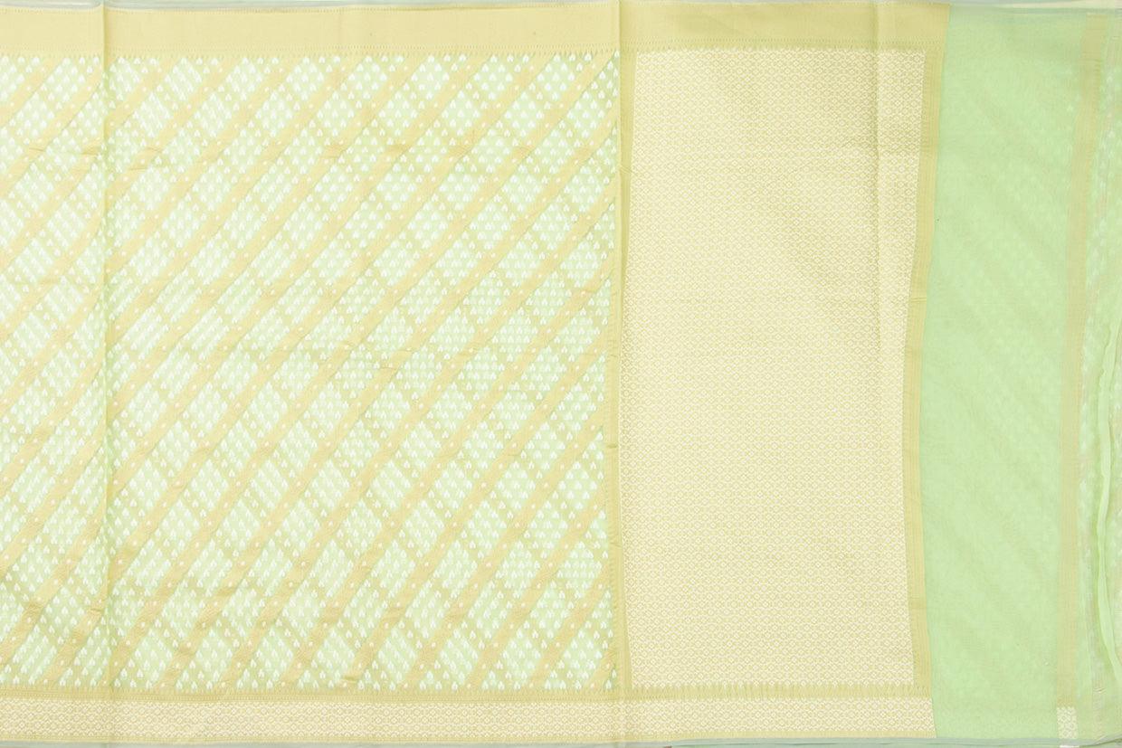 Pastel Green Light Weight Banarasi Silk Cotton Saree For Party Wear PSC NYC 1106 - Silk Cotton - Panjavarnam