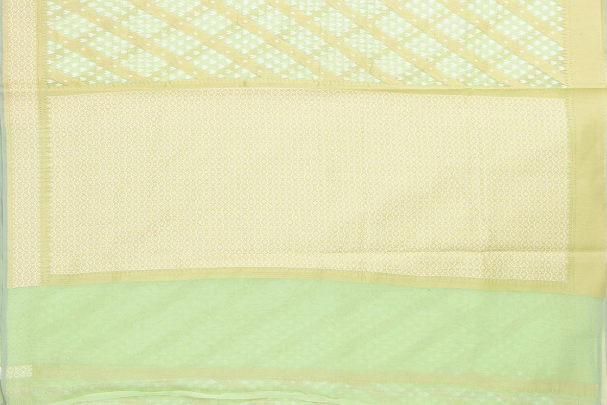 Pastel Green Light Weight Banarasi Silk Cotton Saree For Party Wear PSC NYC 1106 - Silk Cotton - Panjavarnam