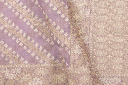 Pastel Lavender Banarasi Silk Cotton Saree For Party Wear PSC NYC 1117 - Silk Cotton - Panjavarnam PSC NYC 1117