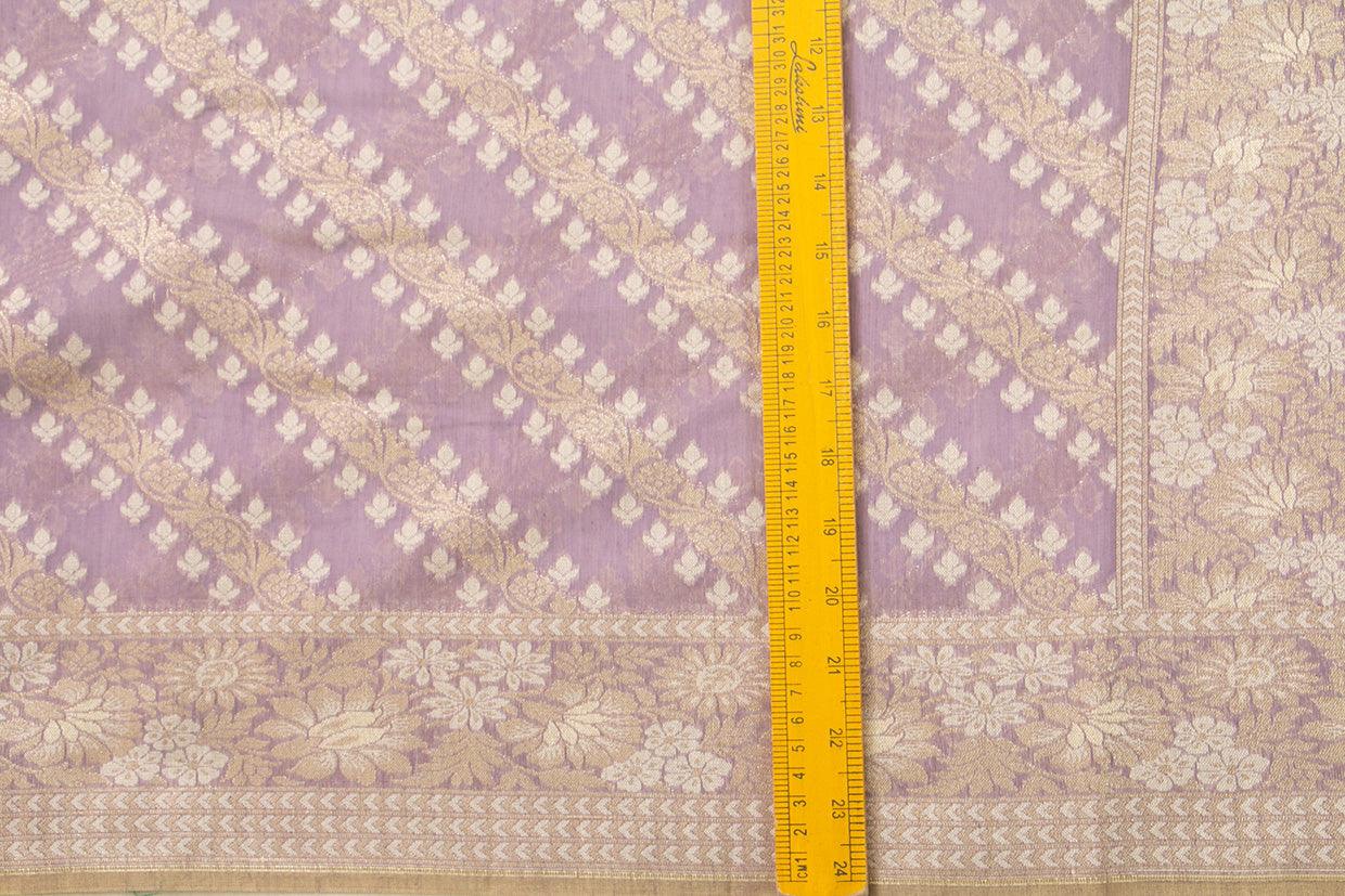 Pastel Lavender Banarasi Silk Cotton Saree For Party Wear PSC NYC 1117 - Silk Cotton - Panjavarnam PSC NYC 1117