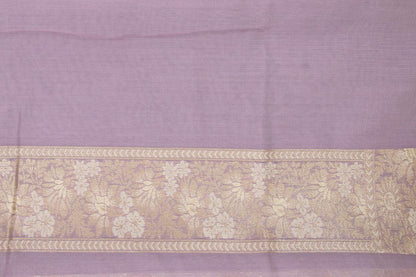 Pastel Lavender Banarasi Silk Cotton Saree For Party Wear PSC NYC 1117 - Silk Cotton - Panjavarnam PSC NYC 1117