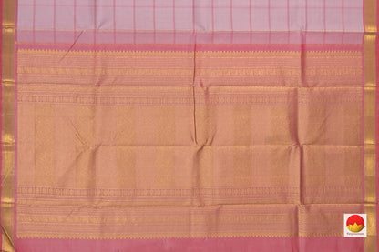 Pastel Lavender Kanchipuram Silk Saree With Veldhari Stripes Handwoven Pure Silk Pure Zari For Festive Wear PV NYC 879 - Silk Sari - Panjavarnam