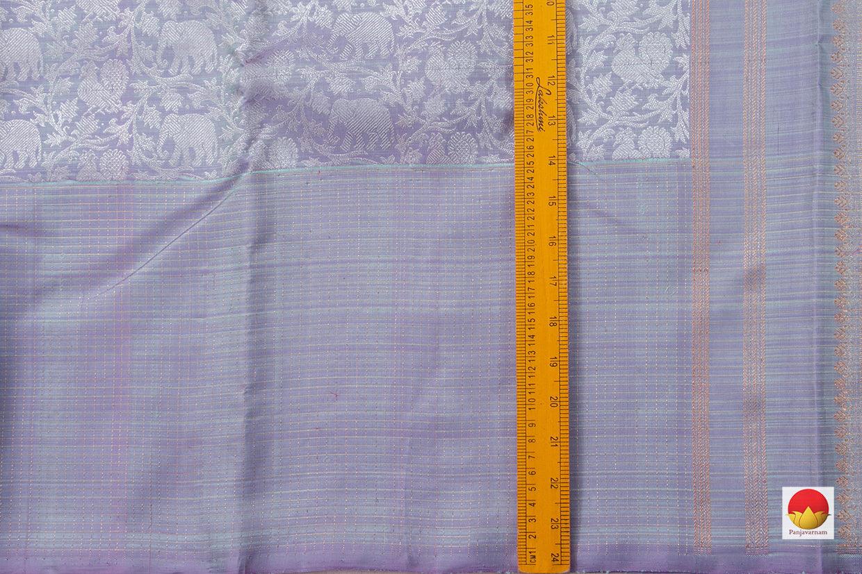 Pastel Lavender Kanchipuram Vanasingaram Silk Saree With Long Border Handwoven Pure Silk For Wedding Wear PV NYC 1029 - Silk Sari - Panjavarnam