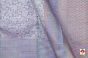 Pastel Lavender Kanchipuram Vanasingaram Silk Saree With Long Border Handwoven Pure Silk For Wedding Wear PV NYC 1029 - Silk Sari - Panjavarnam PV NYC 1029