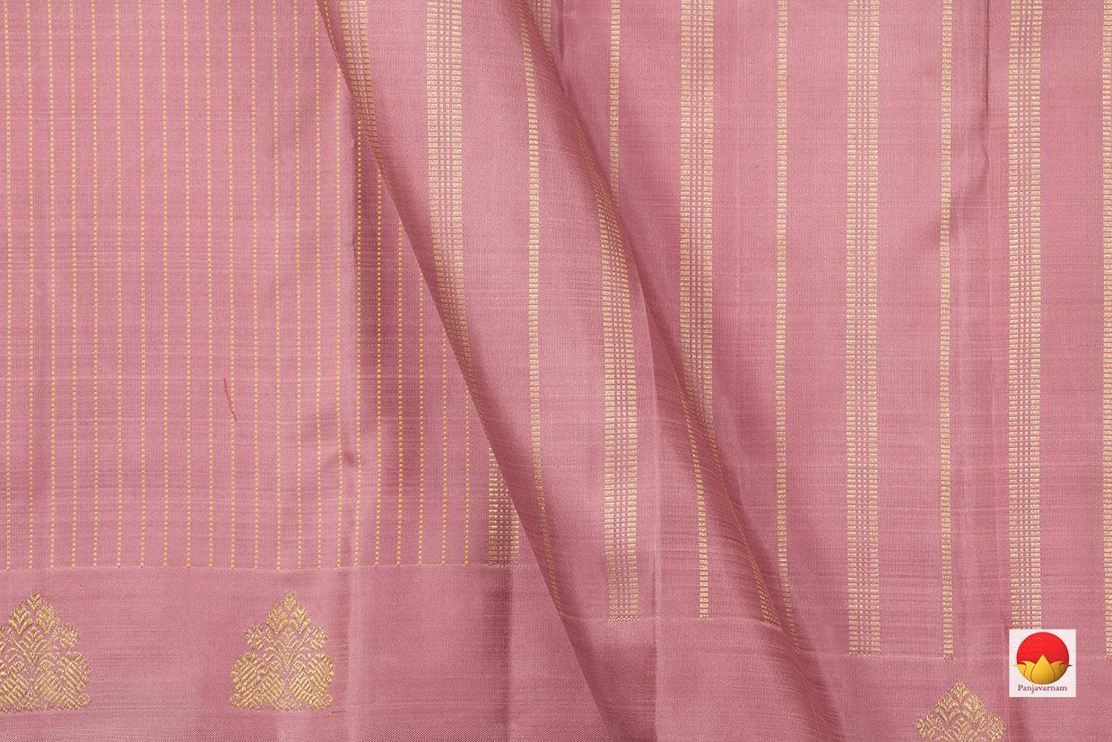 Pastel Mauve Kanchipuram Silk Saree Handwoven Pure Silk Light Weight With Small Border Party Wear PV RM 449 - Silk Sari - Panjavarnam