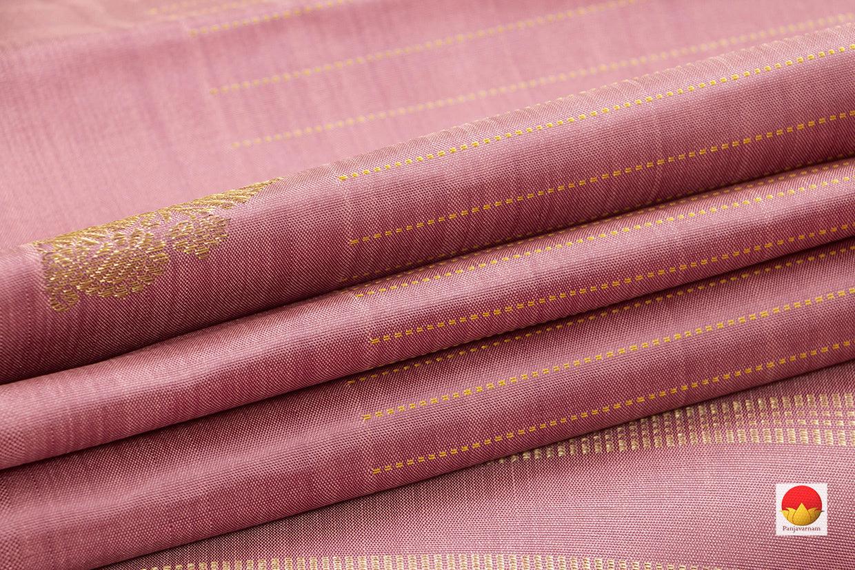 Pastel Mauve Kanchipuram Silk Saree Handwoven Pure Silk Light Weight With Small Border Party Wear PV RM 449 - Silk Sari - Panjavarnam