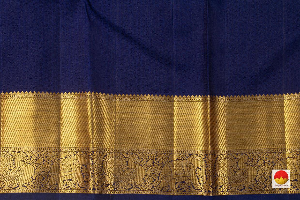 Pastel Peach And Blue Kanchipuram Silk Saree Handwoven Pure Silk Pure Zari For Wedding Wear PV NYC 728 - Silk Sari - Panjavarnam PV NYC 728