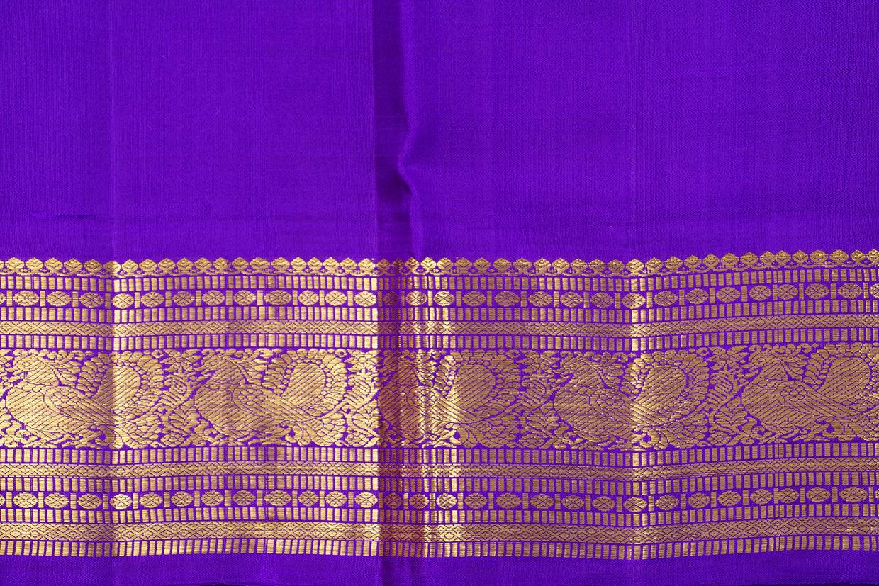 Pastel Peach And Violet Kanchipuram Silk Saree With Medium Border Handwoven Pure Silk For Wedding Wear PV NYC 1100 - Silk Sari - Panjavarnam