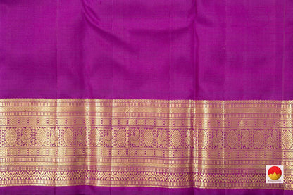 Pastel Peach And Violet Zari Butta Original Kanchipuram Silk Saree With Medium Border Handwoven Pure Silk For Wedding Wear PV NYC 1024 - Silk Sari - Panjavarnam PV NYC 1024