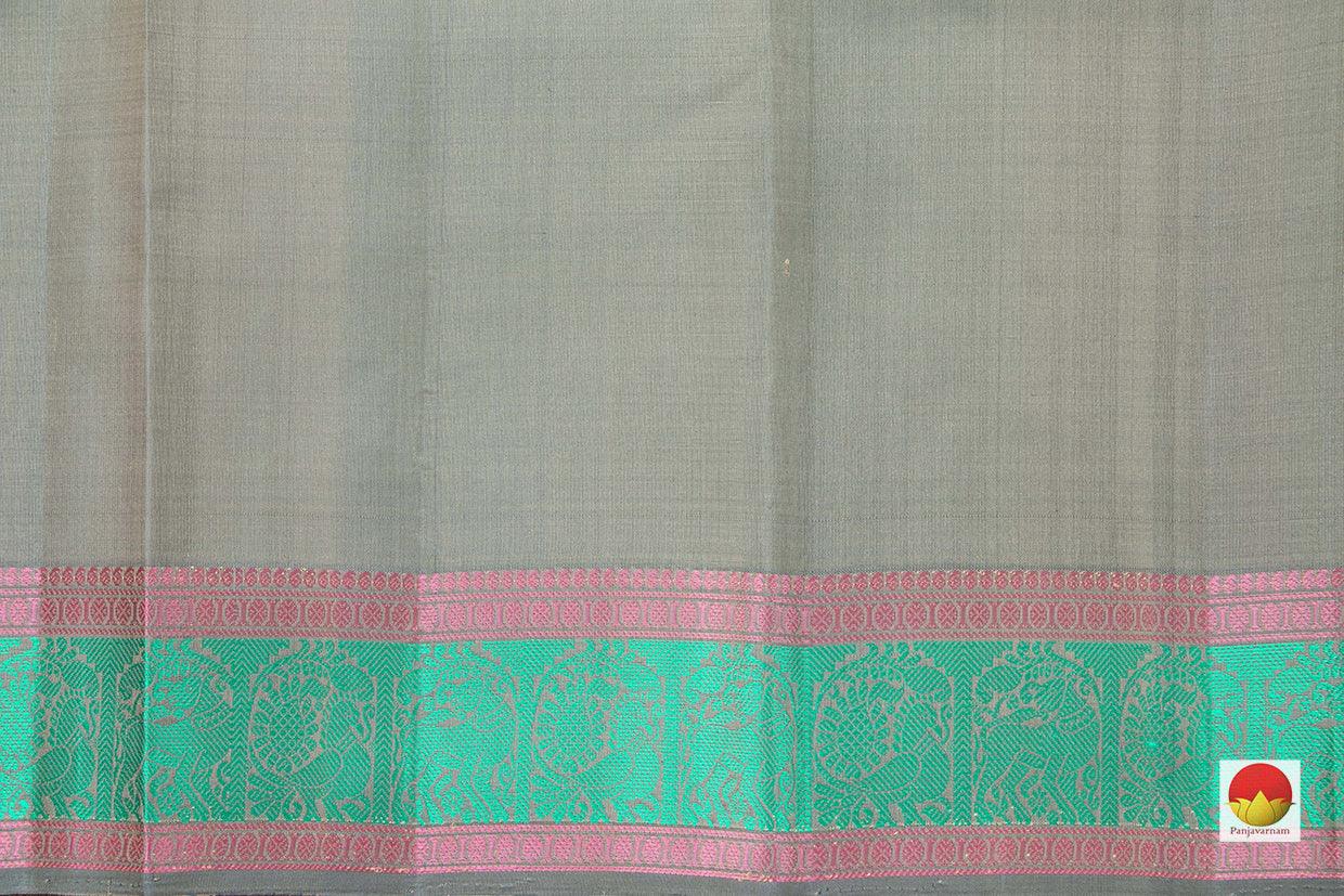 Pastel Peach Kanchipuram Silk Saree Handwoven Pure Silk No Zari For Festive Wear PV RM NZ 438 - Silk Sari - Panjavarnam