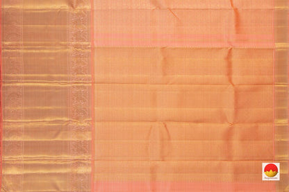 Pastel Peach Kanchipuram Silk Saree Handwoven Pure Silk Pure Zari For Wedding Wear PV NYC 743 - Silk Sari - Panjavarnam