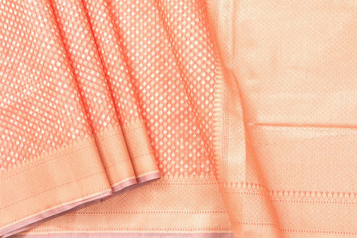 Pastel Peach Light Weight Banarasi Silk Cotton Saree For Party Wear PSC NYC 1113 - Silk Cotton - Panjavarnam PSC NYC 1113