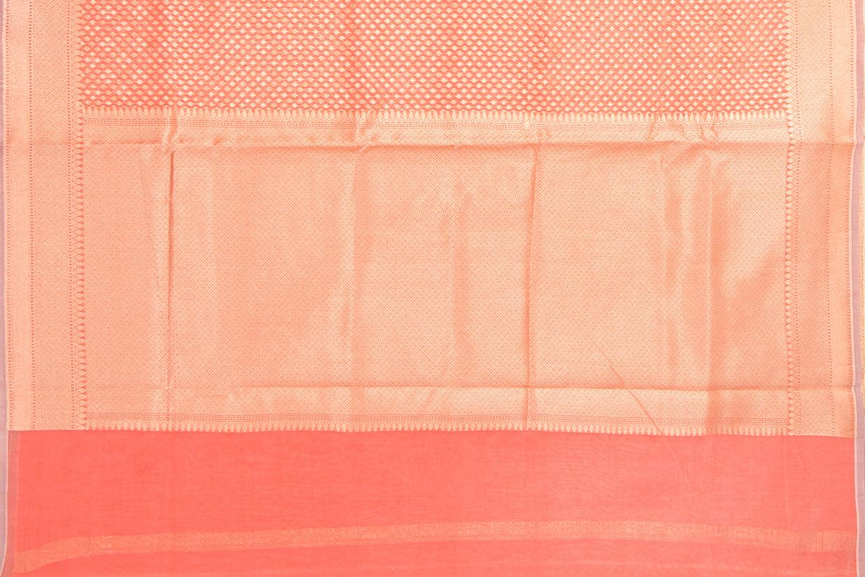 Pastel Peach Light Weight Banarasi Silk Cotton Saree For Party Wear PSC NYC 1113 - Silk Cotton - Panjavarnam PSC NYC 1113