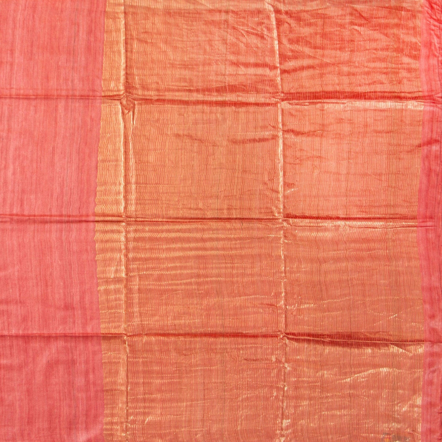 Pastel Peach Tussar Silk Saree Handwoven PT 2077 - Tussar Silk - Panjavarnam PT 2077